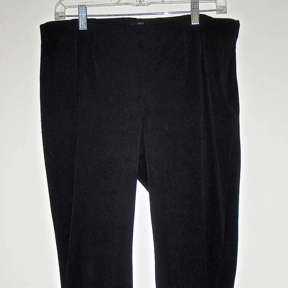 TALBOTS PETITE CURVY WOMEN'S BLACK STRETCH STRAIGHT LEG DRESS PANTS SIZE 1
